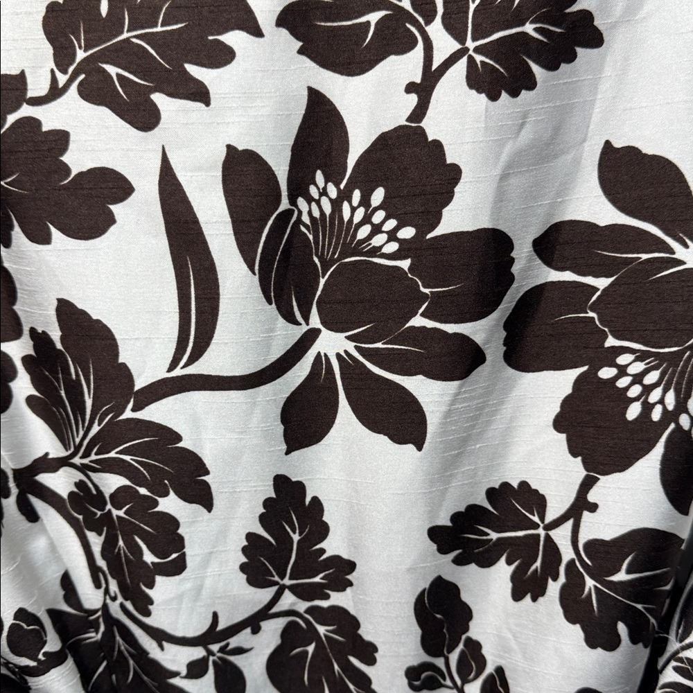 Dressbarn‎ Floral Sleeveless Shirt Dress Brown Cream Belted Midi Size 12 - Picture 7 of 8